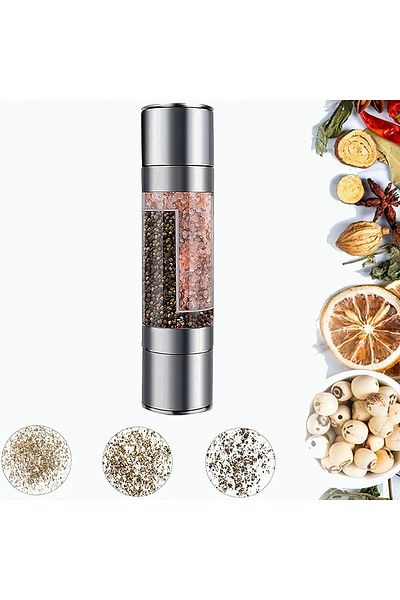 Choice Ymq-sliver Salt And Pepper Grinder 2 In 1 Manual Stainless Steel Salt Pepper Mills With Adjustable C