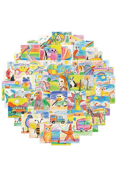 Choice 54PCS 54pcs Kawaii Painting Stickers Toys Graffiti For Skateboard Notebook Suitcase Fridge Stationer