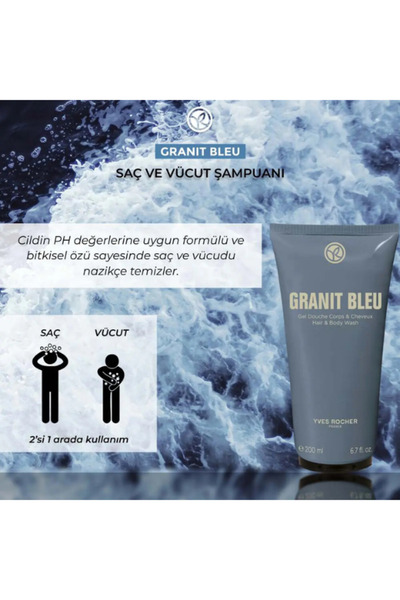 Yves Rocher Yeni Parfümlü Erkek Saç Ve Vücut Şampuanı 200ml Bergomot Bretanya Algleri Vetiver Notaları