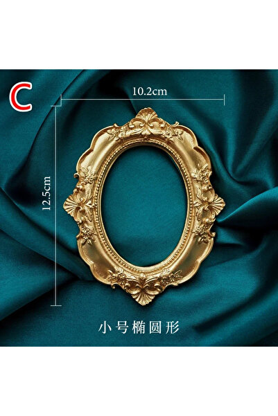 Choice إطار صورة عتيق ذهبي C لتزيين الأظافر والمجوهرات وديكور المنزل وخلفية التصوير الفوتوغرافي.