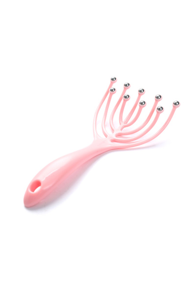 Choice جهاز تدليك الرأس والرقبة وردي اللون، مشط بكرة بخمسة أصابع و9 مخالب وكر...