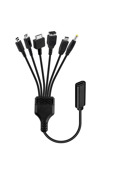 Choice CH-DS-009-1pc كابل شحن ألعاب USB 6 في 1 لجهاز NDS Lite / Wii U / New 3DS XL LL / 2DS / GBA SP / PS