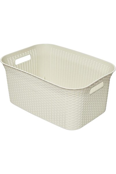 Cosmoplast 50L Cedarattan Laundry Basket, Off White
