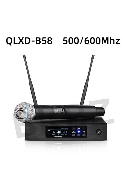 Choice 500MHz-EU plug QLXD4 Beta58a 500MHz/600MHz Professional Wireless Microphone UHF Stage Performance Ka