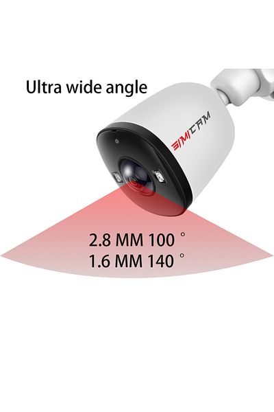 SIMICAM 1.6mm 4K 8MP POE 4K 8MP Ultra large wide angle lens POE IP Caemra 5MP 4MP 1.6MM 2.8MM Smart alarm co