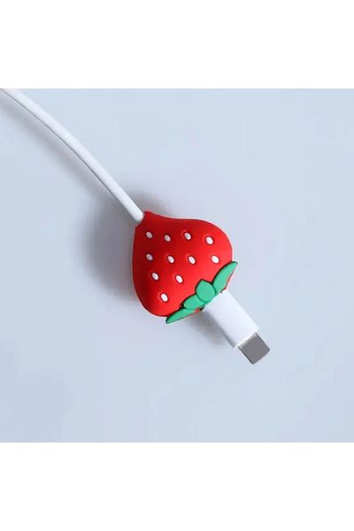 Choice Strawberry Cute phone USB Cable Protector for Apple iPhone Samsung cable bumper cord fruit bite char