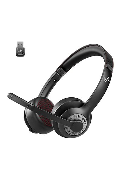 Choice Black Jiamqishi Eh02u Wireless Bluetooth Headset Anc Mic For Work Computer Headphones Usb Dongle Mut