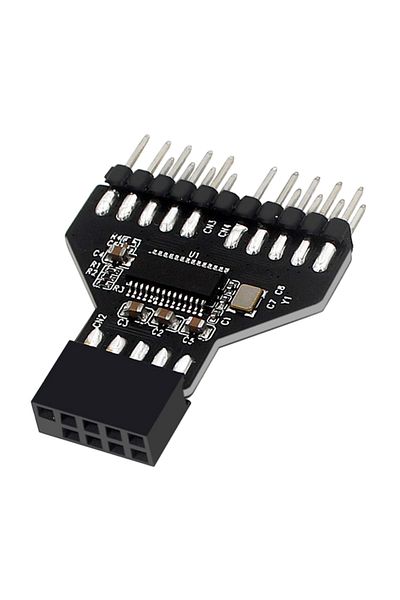 ALLOYSEED لوحة أم سوداء، موزع USB 2.0 9 سنون، موصل USB 2.0 1 إلى موصلين، محول USB 2.0 9 سنون إلى USB 3.0 19 سنون
