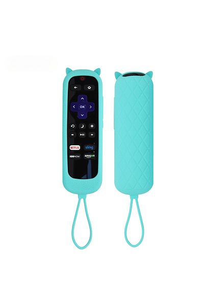 Choice جراب جهاز التحكم عن بعد باللون الأزرق المتوهج لجهاز Roku، غطاء لجهاز TCL Roku TV Steaming Stick، غطاء حماية من السيليكون العالمي