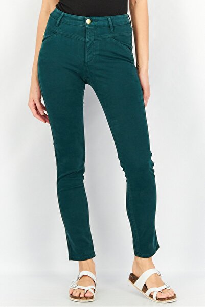 ONE STEP Women Regular Leg Plain Pants, Green