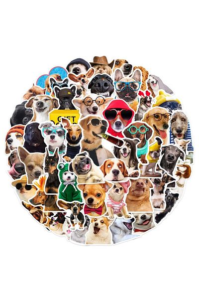 Choice 50pcs 50pcs Cartoon Dog Stickers Animal Life Pvc Stickers For Kids Aesthetic Scrapbooking Decoration
