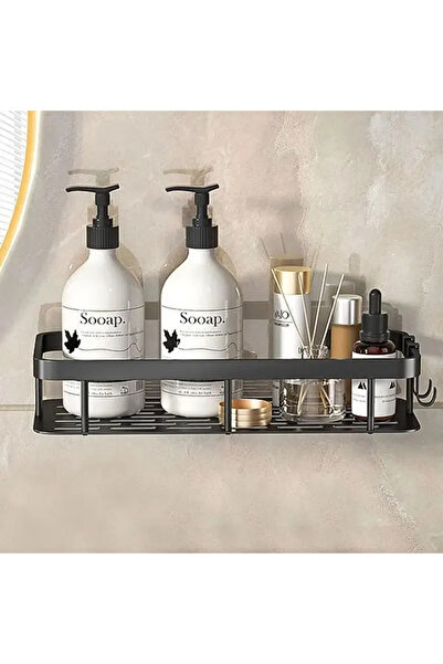 Choice1 Other Black Rectangle Bathroom Storage Rack, Bathroom Shelves, No-Dri...