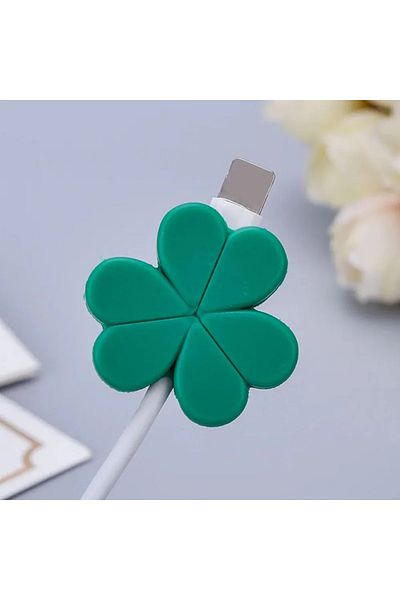 Choice واقي كابل USB لطيف على شكل برسيم بأربع أوراق لهاتف Apple iPhone Samsung كابل ممتص الصدمات سلك فاكهة