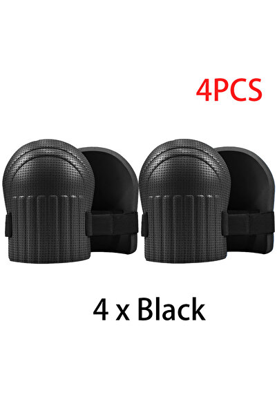 Choice 4 قطع × زوج واحد من وسادات حماية الركبة السوداء، معجون الركبة لعمال طي...