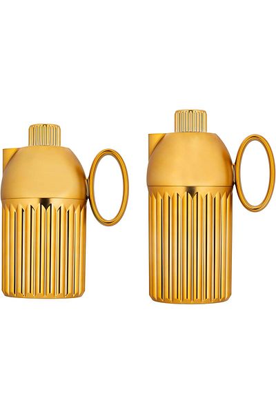 ALSAIF 2- Pieces Coffee And Tea Vacuum Flask, Matte Gold