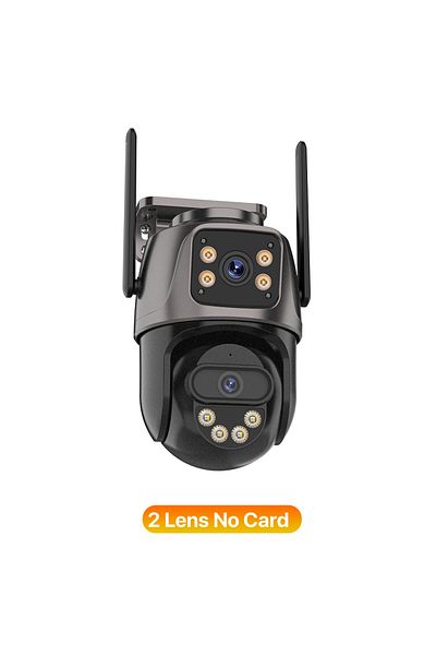 Wonsdar Us Plug 2 Lens No Card Three Screen Wifi Ip Camera Outdoor 4k Dual Lens Ptz Camera Ai Human Detectio