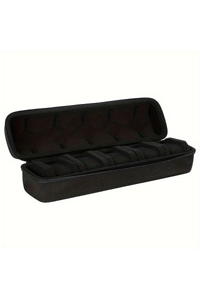 HUOAED black 5 Slots Watch Travel Case, Watch Roll Case Storage And Organizer For Men And Women, With Watch