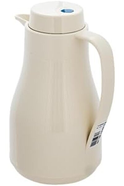 ALSAIF Blu Coffee And Tea Vaccum Flask In Creamy / Leak-proof And Keeps Drinks Hot 1 Liter