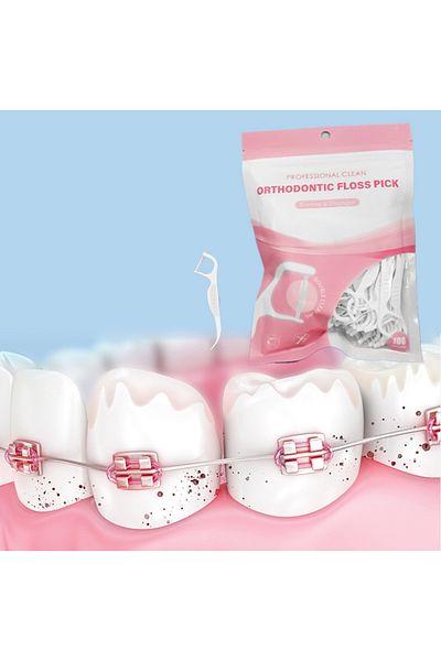 JETTING 100pcs/Pack Twin Line Orthodontic Floss Bar Dental Bracket Steel Wire Slot Dental Floss Toothpick...