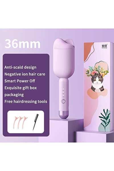 Choice مكواة تجعيد الشعر الكهربائية 36 مم مع سلك AU بنفسجي ومكواة تجعيد الشعر...