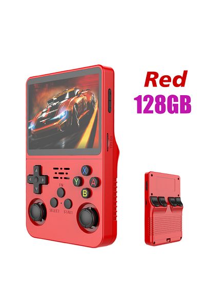 Choice Red 128G Open Source R36S Retro Handheld Video Game Console Linux System 3.5 Inch IPS Screen Portabl
