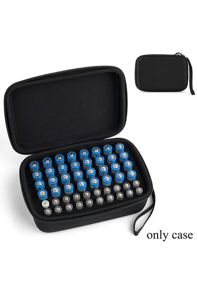 Choice Hard Battery Organizer Storage Box Carrying Case - Holds 32 x AA, 20 x AAA, Total 52 Batteries Ba...