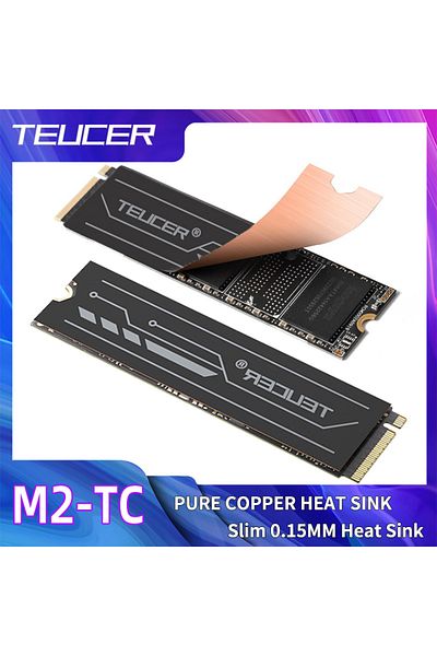 TEUCER 2-pack TEUCER Graphene M.2 SSD Heat Sink Dual-Layer Graphene and Copper Foil Design Cooler Radiator