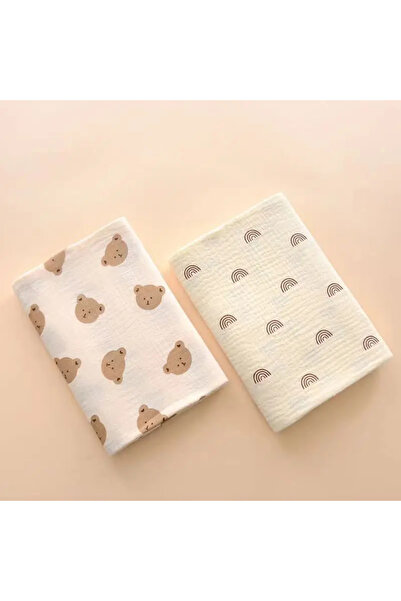 OIMG بطانية استقبال للأطفال حديثي الولادة من قماش الموسلين القطني، مكونة من ق...