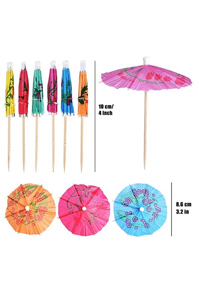Choice 50pcs Drink Fruit Cake Sticks Mini Umbrella Paper Cocktail Parasols Wedding Decoration Baby Birth...