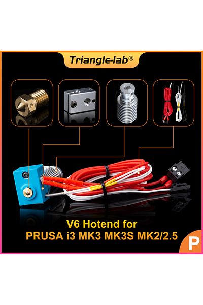 Choice 24V Trianglelab V6 Hotend pre-assambled unit for PRUSA i3 MK3 MK3S MK2/2.5 v6 heatsink nozzle 3D pri