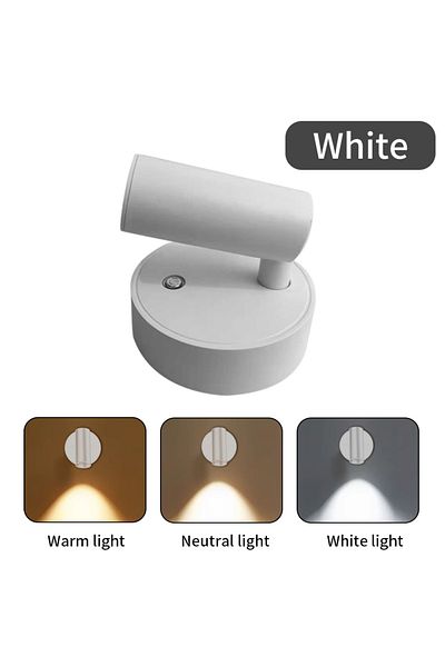 Choice White Magnetic Base USB Rechargeable LED Cordless Wall Light Touch Switch Black White Gold Silvery D