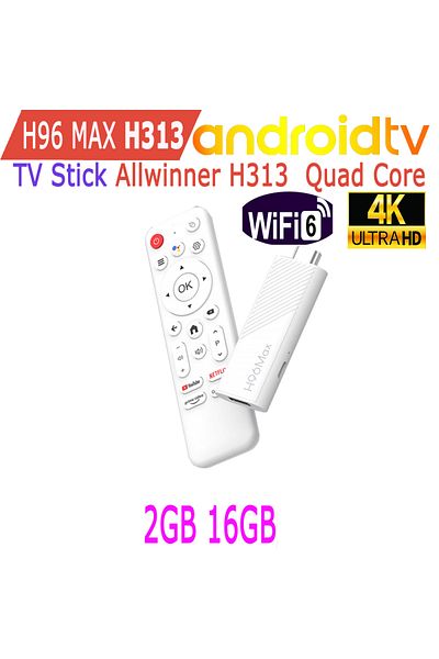 Choice 2GB 16GB Android TV Stick H96 Max H313 Allwinner Quad Core 4K HDR Wifi6 Wifi 2.4G RAM 2GB ROM 16GB G