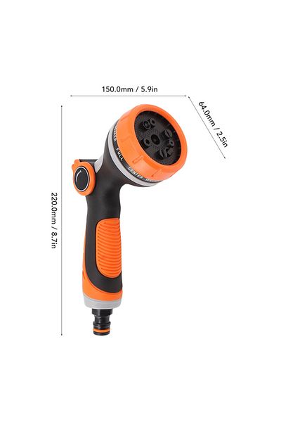 Choice Orange Garden Hose Nozzle Sprayer 10 Modes Heavy Duty Handheld Water Hose Nozzle High Pressure Garde