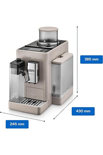 DELONGHİ ماكينة صنع القهوة De'Longhi Rivelia الأوتوماتيكية بالكامل مع LatteCrema Hot وخافق الحليب الأوتوماتيكي
