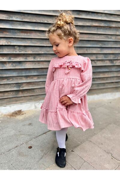 Cherrys Bebek FİTİLLİ BÜRÜMCÜK KIZ ÇOCUK ELBİSE