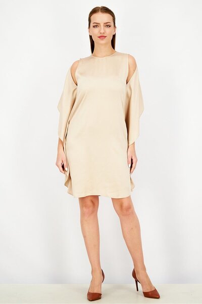 Stella McCartney Women Silk Shift Casual Dress, Tan