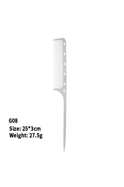 Choice مشط حلاقة معدني فضي من الفولاذ المقاوم للصدأ G08، أمشاط صالون تصفيف ال...
