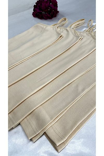 Clara Butik Giyim Women's Cotton Lycra 6-Piece Thread Strap Women's Undershirt