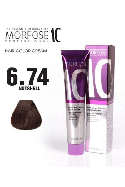 Morfose Morfose 10 Hair Color Cream with Argan Oil - 6.74 Nut Shell Hair Color