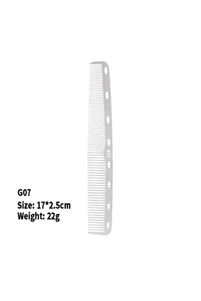 Choice مشط حلاقة معدني فضي من الفولاذ المقاوم للصدأ G07، أمشاط صالون تصفيف ال...