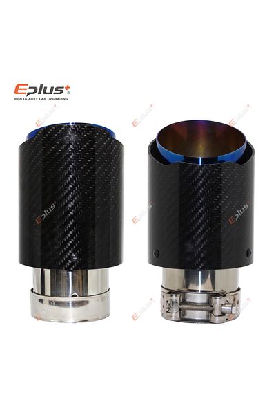 Choice 67mm-89mm Universal Car Glossy Carbon Fiber Muffler Tip Exhaust System Pipe Mufflers Nozzle Straight