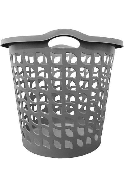 COOYA Laundry Hamper, Round Plastic with Handle, Essential for House, Dirty Clothes Basket