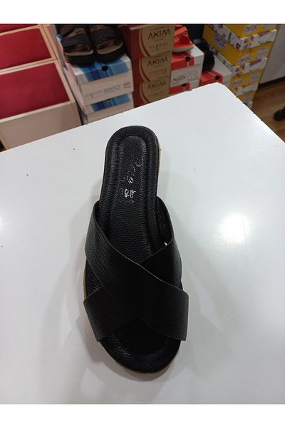 emin kundura Women's Full Orthopedic Cross-Detail Soft Sole Slippers