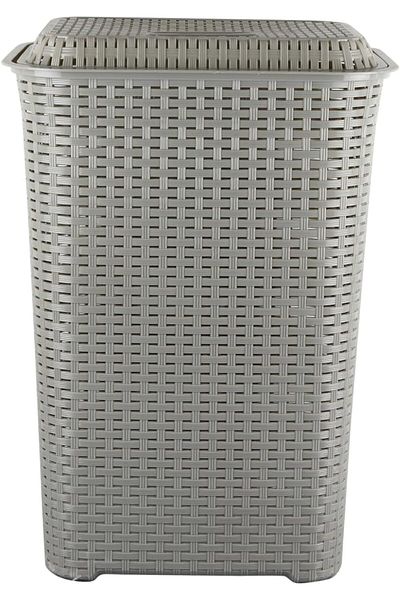 COOYA Plastic Laundry Basket, Light Grey