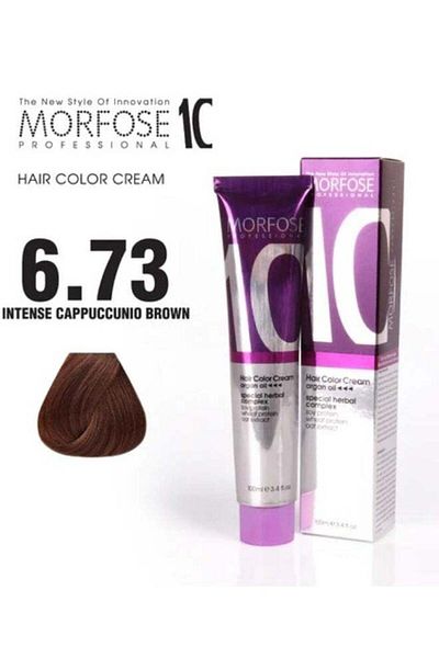 Morfose Morfose 10 Hair Color Cream with Argan Oil - 6.73 Intense Cappuccino Brown