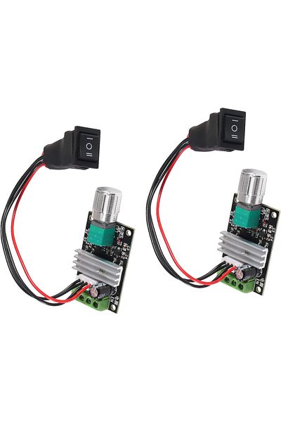 AOKIN with switch 2 Pack 6V 12V 24V 28V 3A 80W 1203BB DC Motor Speed Controller PWM Speed Adjustable Rever