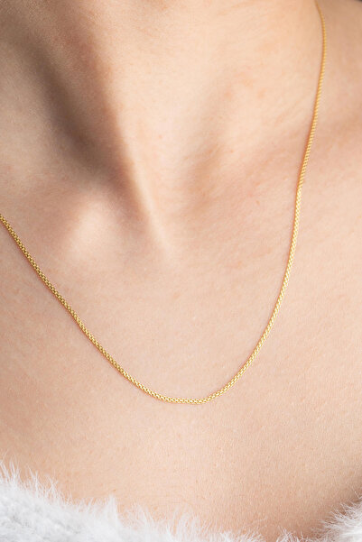 Bayar Gold 14 Ayar Altın Zarif Hasır Zincir Kolye