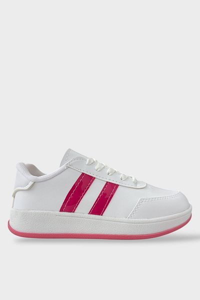 Liger Unisex Flat Light Sole Casual Sneaker Παπούτσια ΛΕΥΚΟ - ΦΟΥΣΙΑ