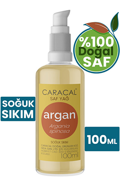 caracal 100 ml Saf Soğuk Sıkım Argan Yağı Doğal ve Katkısız Cold Press Argani...