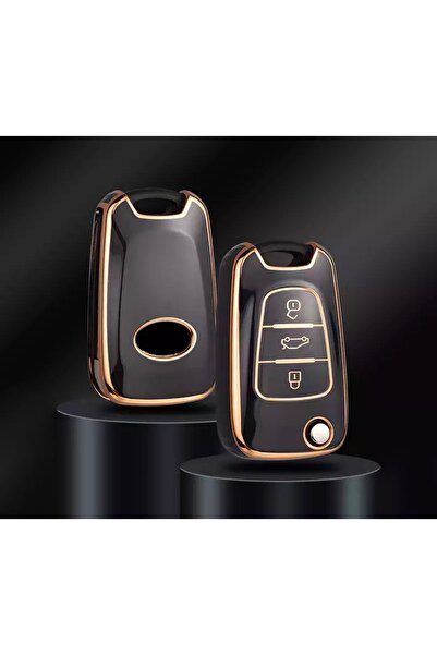 emii auto spare parts Hyundai I10 I20 I30 Ix25 Ix35 - حافظة مفاتيح سوداء/ذهبي...